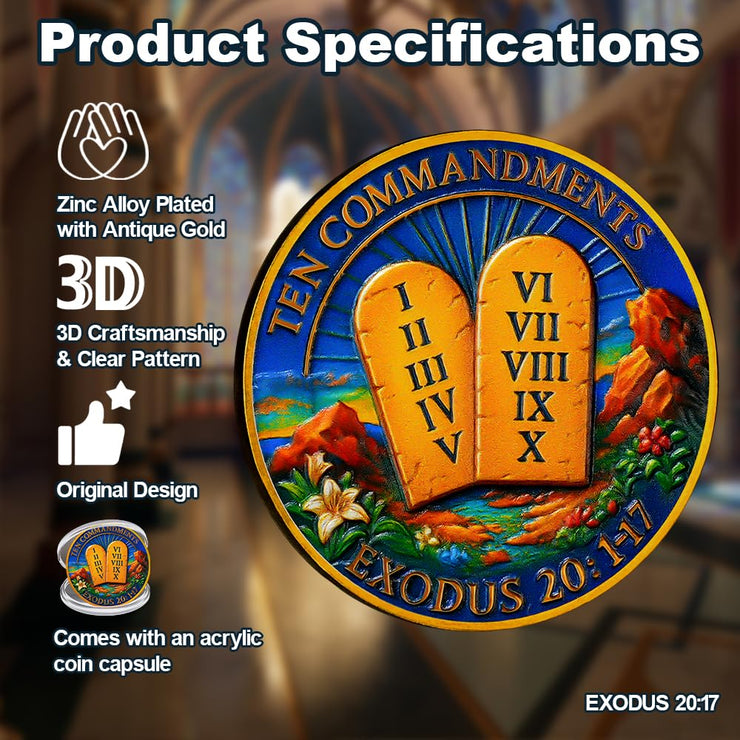 I Am The Lord Your God Ten Commandments Christian Challenge Coin