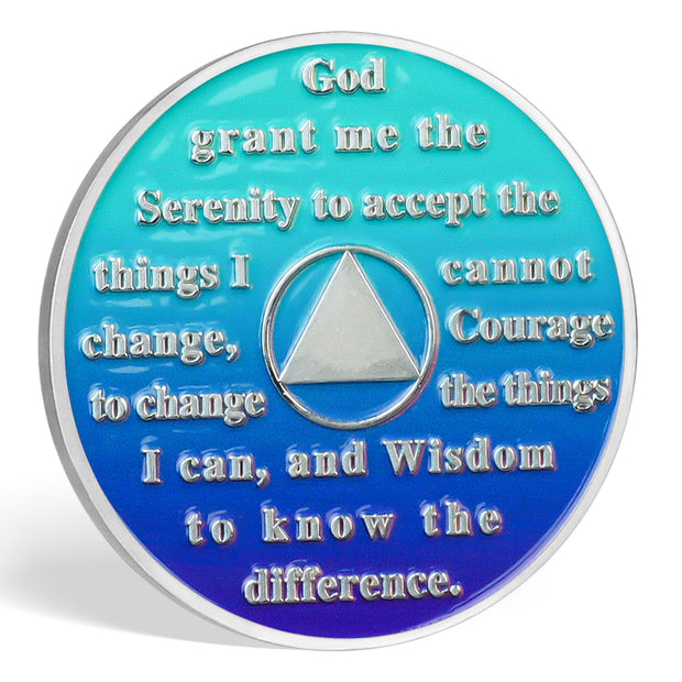 Butterfly Tree Design Serenity Prayer Recovery Coin