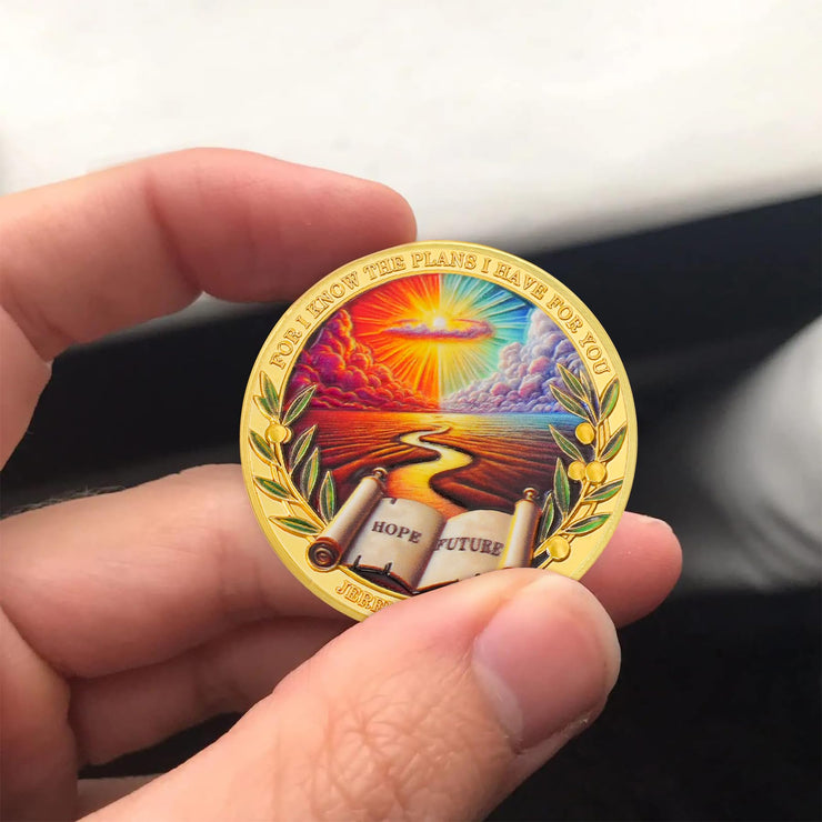 Inspring Jeremiah 29:11 Verse Hope & Future Christian Challenge Coin