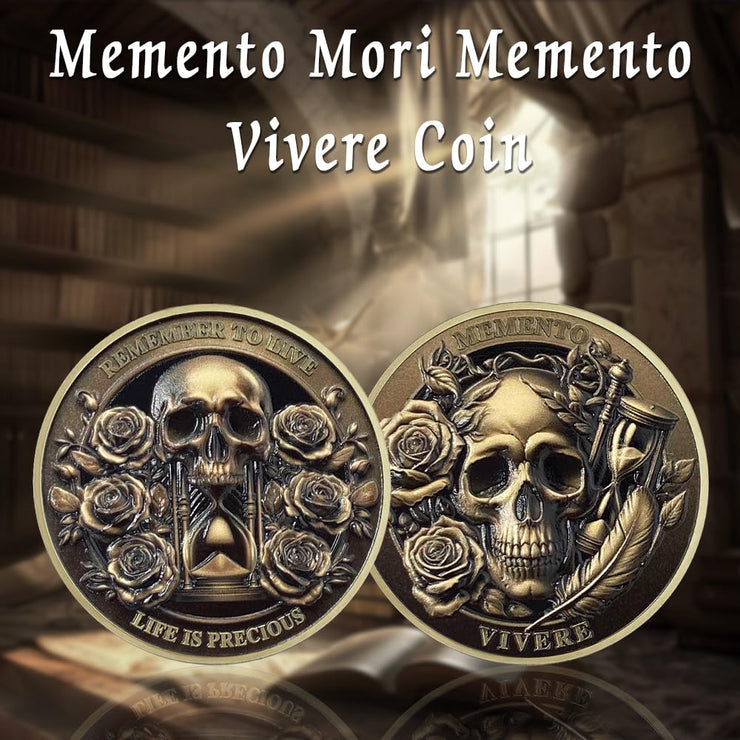 Inspirational Stoicism Memento Skull Challenge Coins