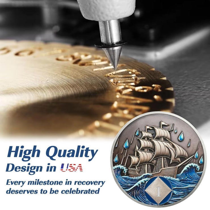 Personalized Addiction Recovery Braving The Storm Sobriety Coin