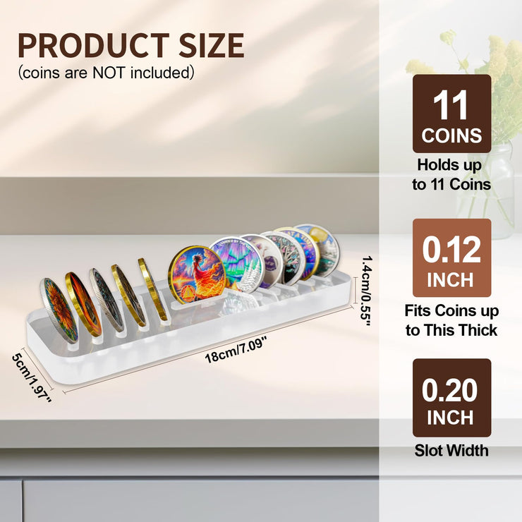 AA Chip Holder Display Case Holds 11 Sobriety Coin