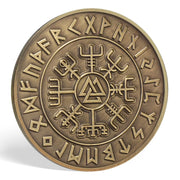 Viking Rune Coin Featuring Odin and Sacred Symbols
