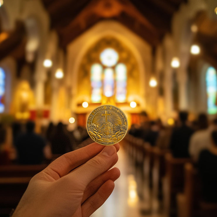 The Lord is My Rock Christian Challenge Coin