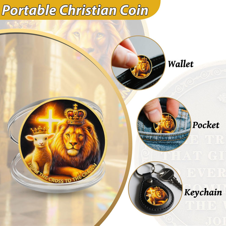 Lion of Judah and Lamb of God Christian Challenge Coin
