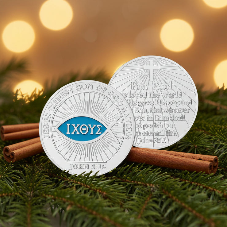 Christian Fish Symbol Challenge Coin
