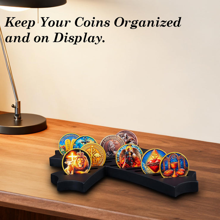 Chrisian Religious Challenge Coin Display Case Holder