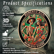 Eternal Love & Remembrance Skeleton Couple Dia de Los Muertos Memento Mori Coin