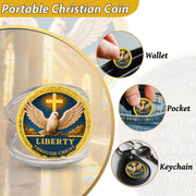 Christian Liberty Challenge Coin with Galatians 5:1 Bible Verse