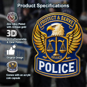 US Police Challenge Coin Scales of Justice-Isaiah 1:17 Bible Verse
