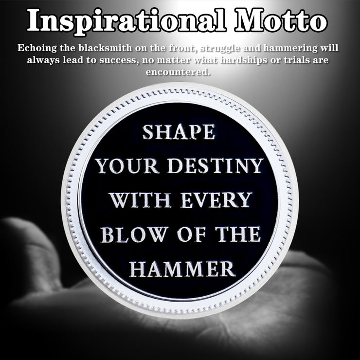 Blacksmith Hammering Forged in Fire Soberity Challenge Coin