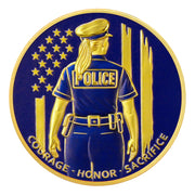 Female Police Officer's Back View Challenge Coin