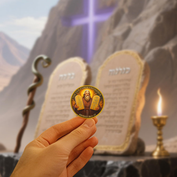 Ten Commandments Prayer  Challenge Coin