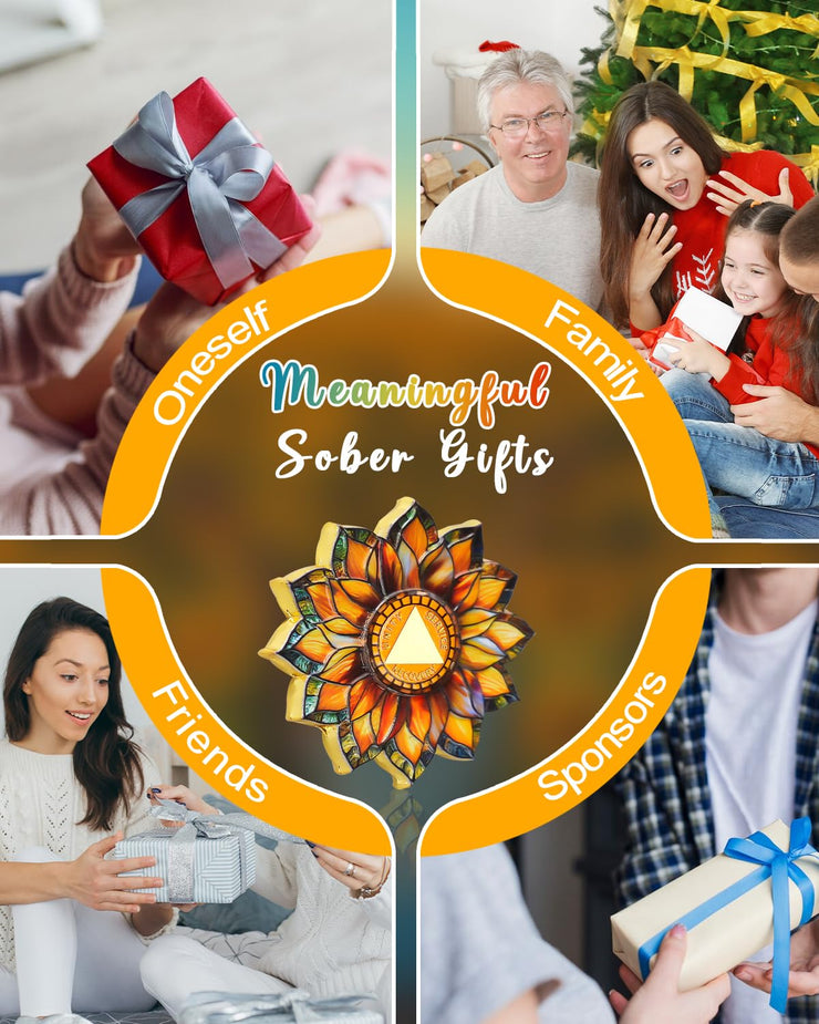 Personalized Sunflower Sobriety Coin