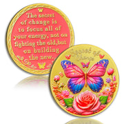 Exquisite Butterfly Secret of Change Sobriety Coin
