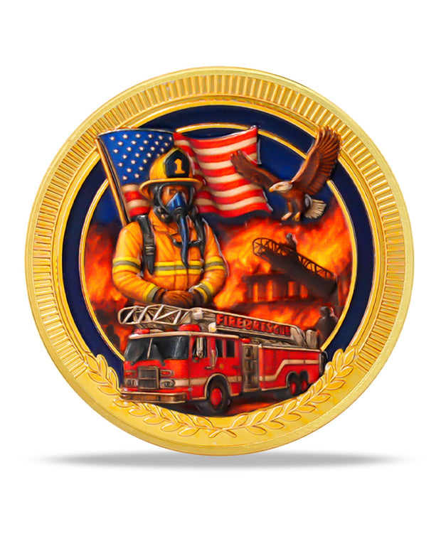 Firefighter Courage Commitment Challenge Coin