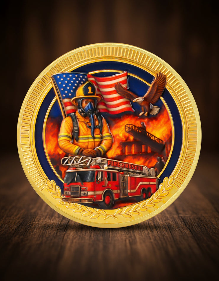 Firefighter Courage Commitment Challenge Coin