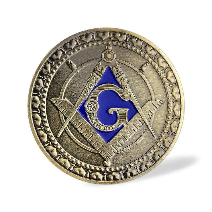 Masonic Square & Compass Freemasonry Angel Master Mason Blue Lodge Challenge Coin
