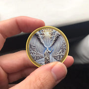 RYUKENLM Moses Parting The Red Sea Christian Challenge Coin Exodus 14:21 Verse Token Divine Power & Guidance Christian Gift for Men & Women Religious Keepsake