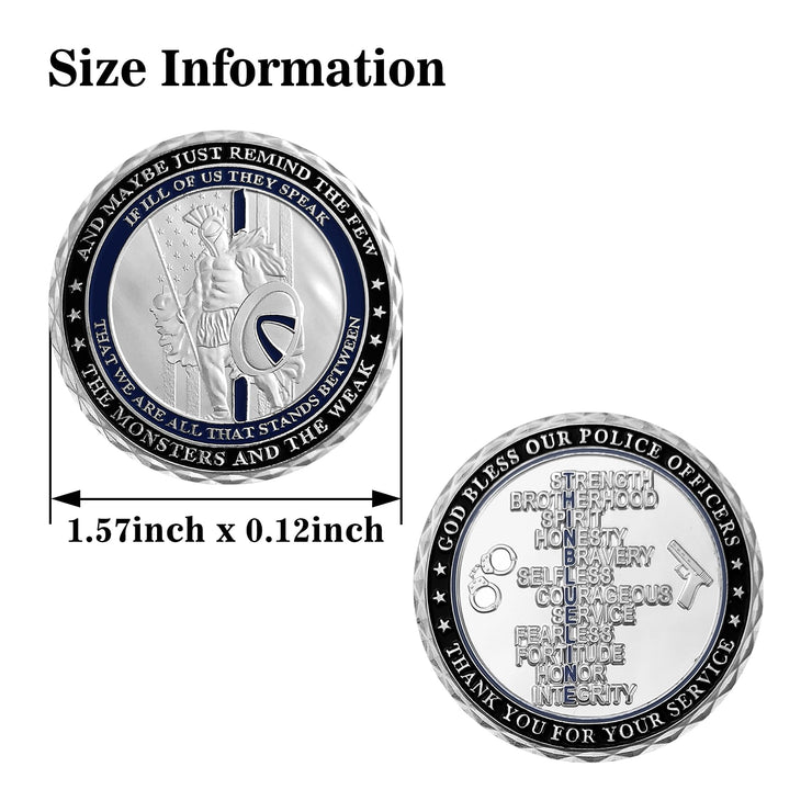 US Thin Blue Line Police Officers Spartan Warriors Challenge Coin
