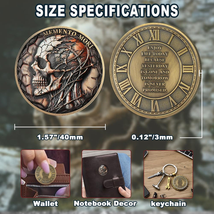 Memento Mori Coin Skull Challenge Coins