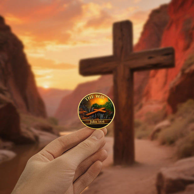 Cross Bridge Design Christian Prayer Medallion