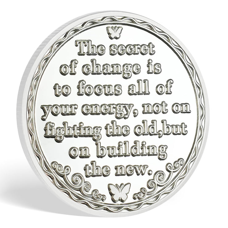Personalized Cocoon to Butterfly Embrace Growth Sobriety Coin