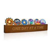 Bamboo Sobriety Coin Holder Display