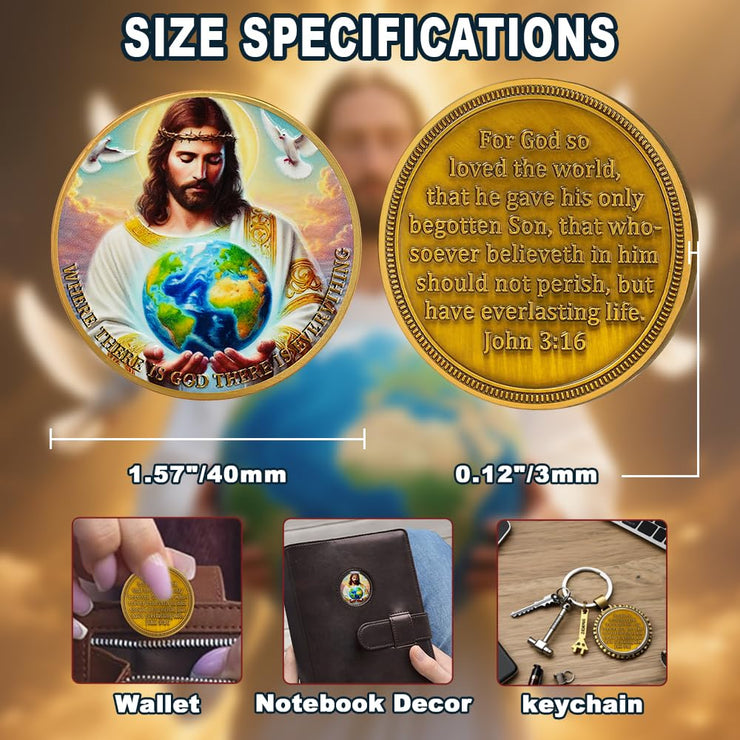 God Loved The World John 3:16 Verse Christian Challenge Coin