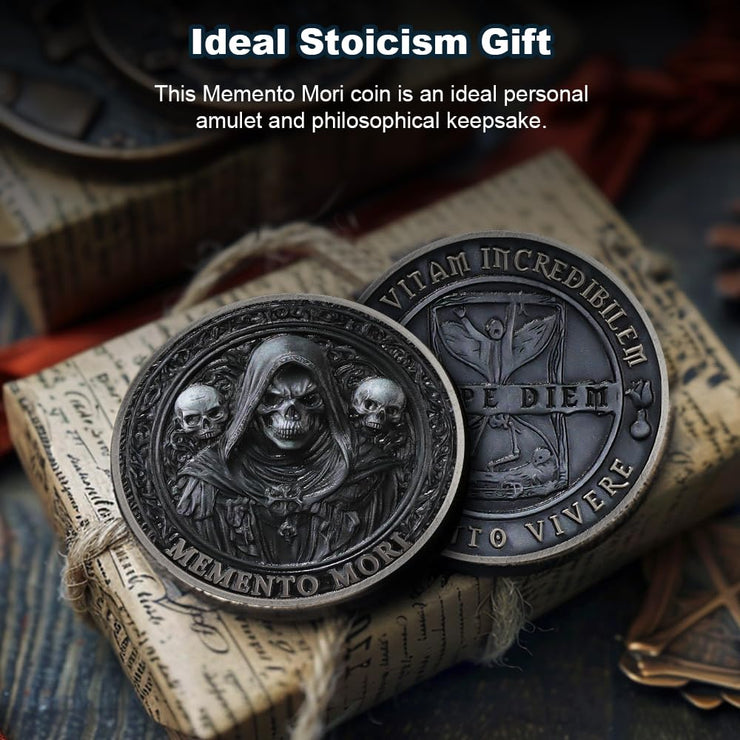 Carpe Diem Motivational Stoicism Memento Mori Challenge Coin