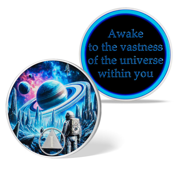 Personalized Cosmic Trek Awakening The Inner Self Recovery Sobriety Coin