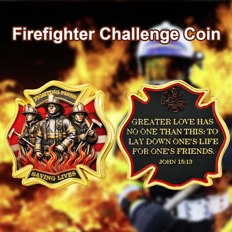 Firefighter Bravery Sacrifice Duty Coin