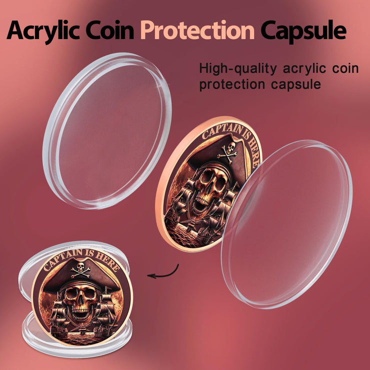 Pirate Coin Let's Pillage Till Dawn Skull Challenge Coins