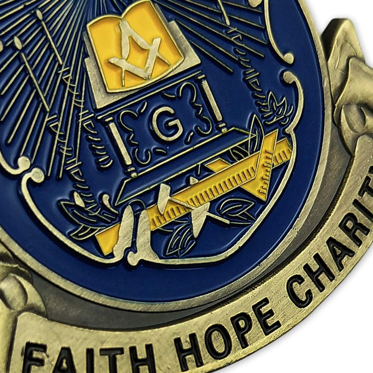 Masonic Coin Blue Lodge Master Mason Freemasonry Collectible Gift - Brotherly Love