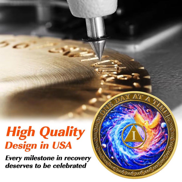 Personalized Phoenix Rebirth Sobriety Coin