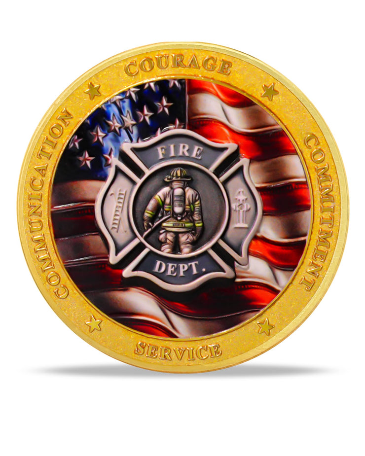 Firefighter Courage Commitment Challenge Coin