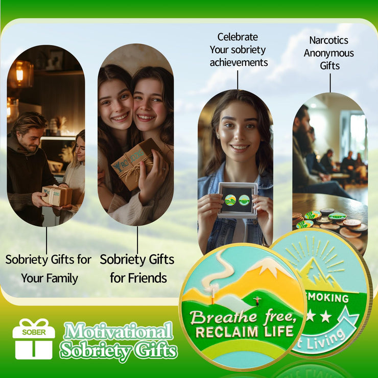 Quit Smoking Recovery  Breathe Free Sobriety Coin