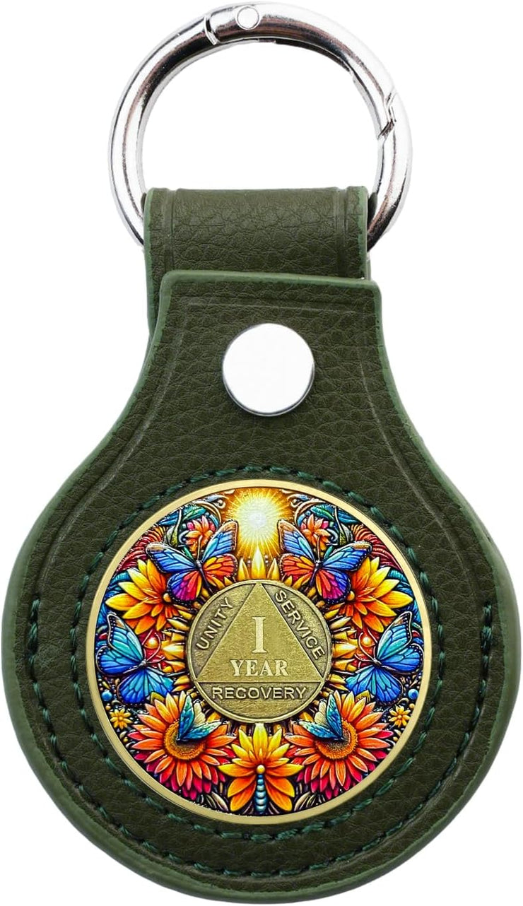 Handmade Premium Leather Coin Holder Keychain