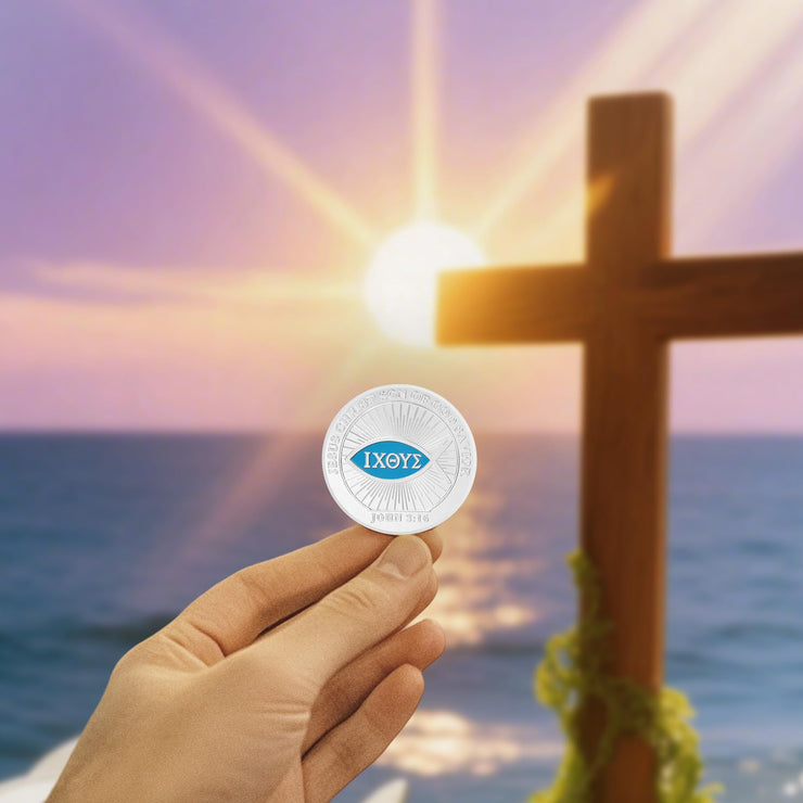 Christian Fish Symbol Challenge Coin