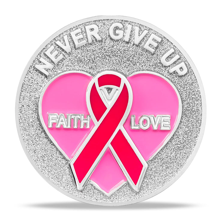 Pink Ribbon Breast Cancer Coin for Cancer Care Awareness Accessories