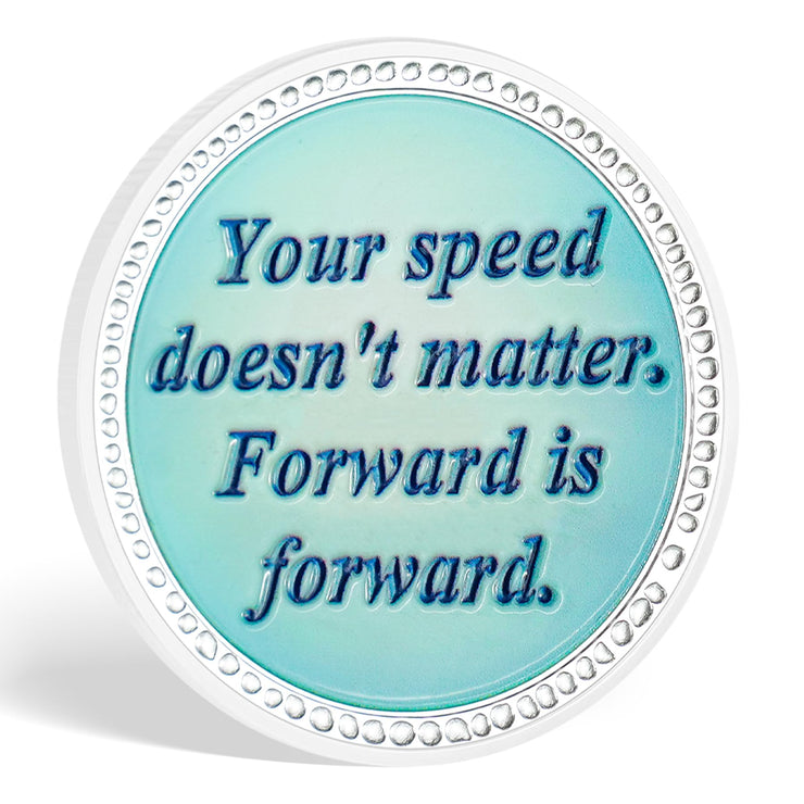 Inspirational Sobriety Coin with 3D Turtle