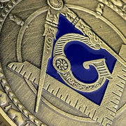 Masonic Square & Compass Freemasonry Angel Master Mason Blue Lodge Challenge Coin