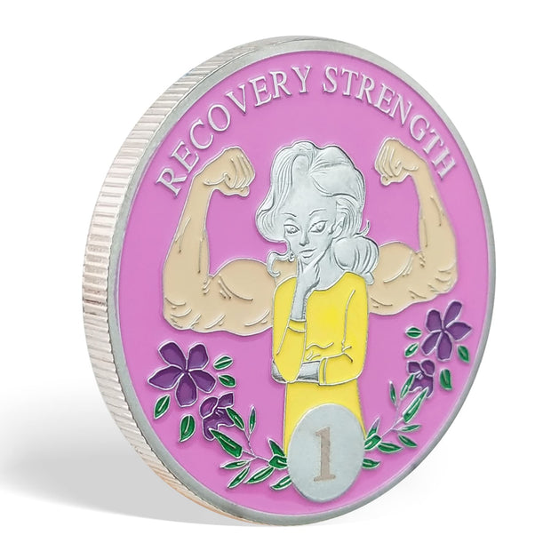 1 Year Sobriety Coin AA Chip and Medallions Anniversary Recovery