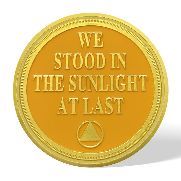 Colourful Sea Gold Sunrise Sobriety Coin