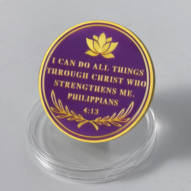 Inner Awakening Lotus Sobriety Coin for Women