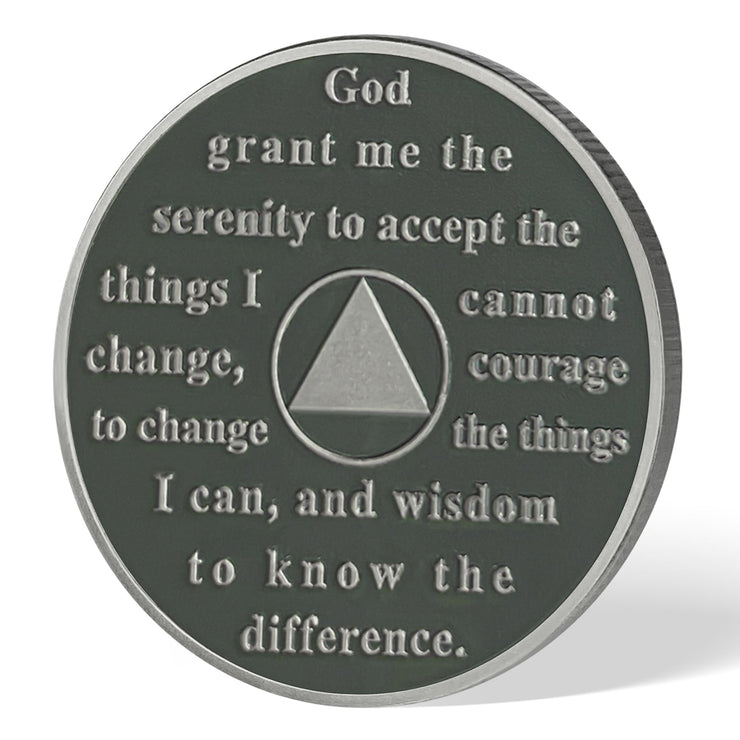 Personalized Double Flower Black Butterfly Sobriety Coin