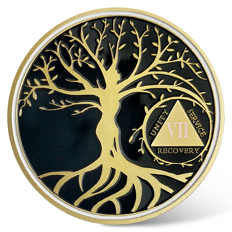 Personalized Gold Tree of Life Sobriety Coin