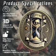 Daily Stoic Reminder Skull Challenge Memento Mori Coin