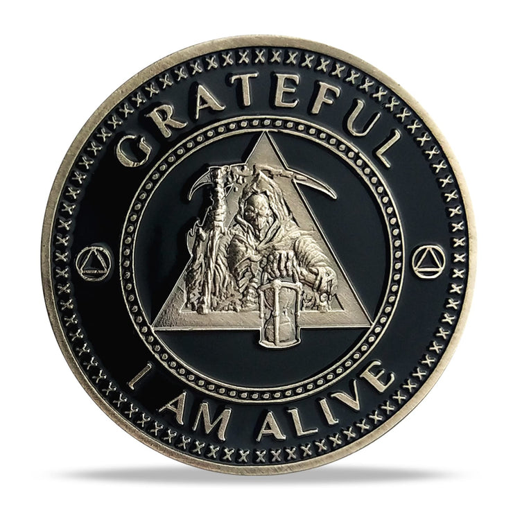AA Medallion Recovery Grateful I Am Alive Sobriety Coin