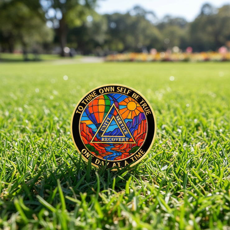 Hot Air Balloon Valley Sobriety Coin